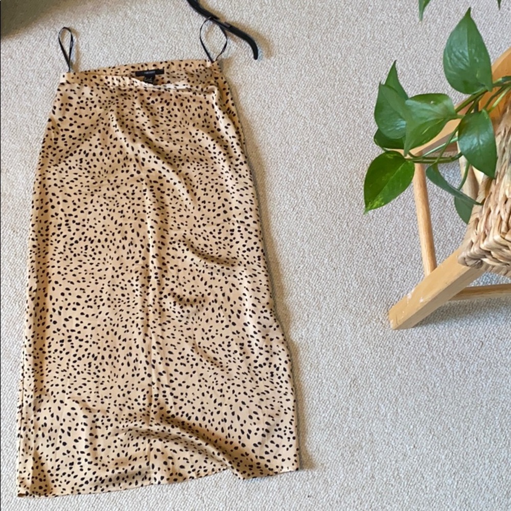 Leopard spot slip skirt